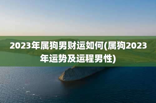 2023年属狗男财运如何(属狗2023年运势及运程男性)