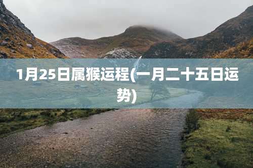 1月25日属猴运程(一月二十五日运势)