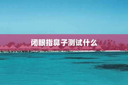 闭眼指鼻子测试什么