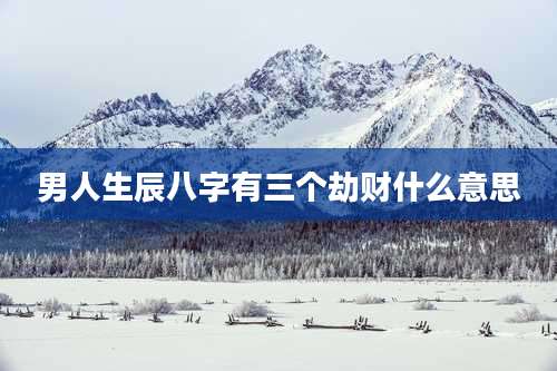 男人生辰八字有三个劫财什么意思