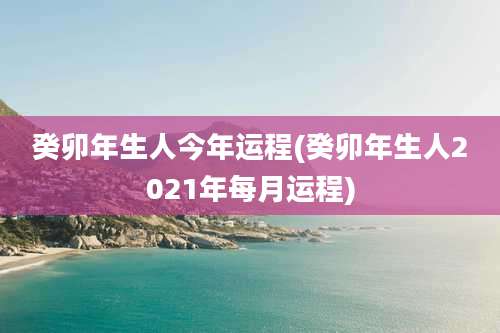 癸卯年生人今年运程(癸卯年生人2021年每月运程)