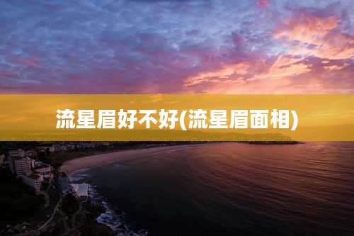 流星眉好不好(流星眉面相)