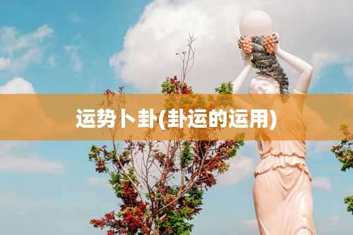 运势卜卦(卦运的运用)
