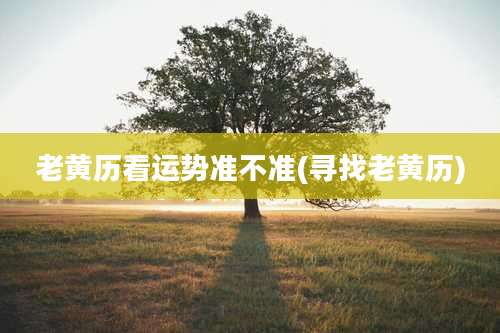 老黄历看运势准不准(寻找老黄历)