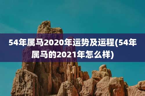 54年属马2020年运势及运程(54年属马的2021年怎么样)