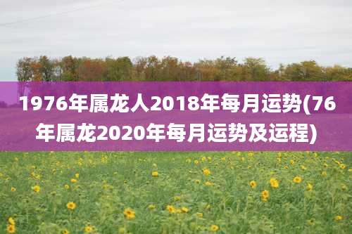 1976年属龙人2018年每月运势(76年属龙2020年每月运势及运程)