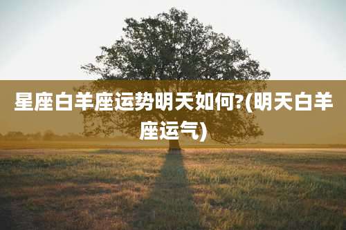 星座白羊座运势明天如何?(明天白羊座运气)