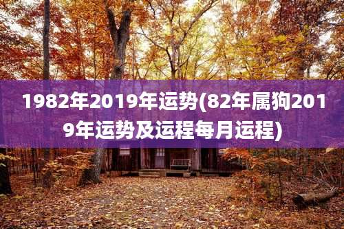 1982年2019年运势(82年属狗2019年运势及运程每月运程)