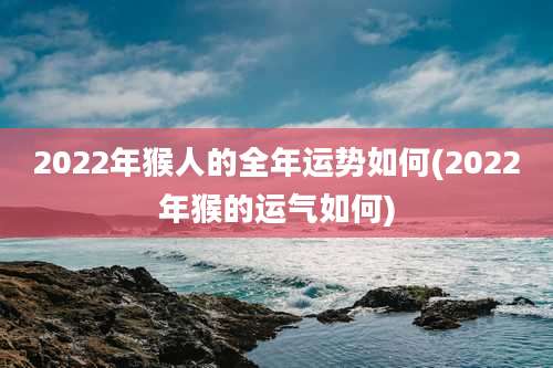 2022年猴人的全年运势如何(2022年猴的运气如何)
